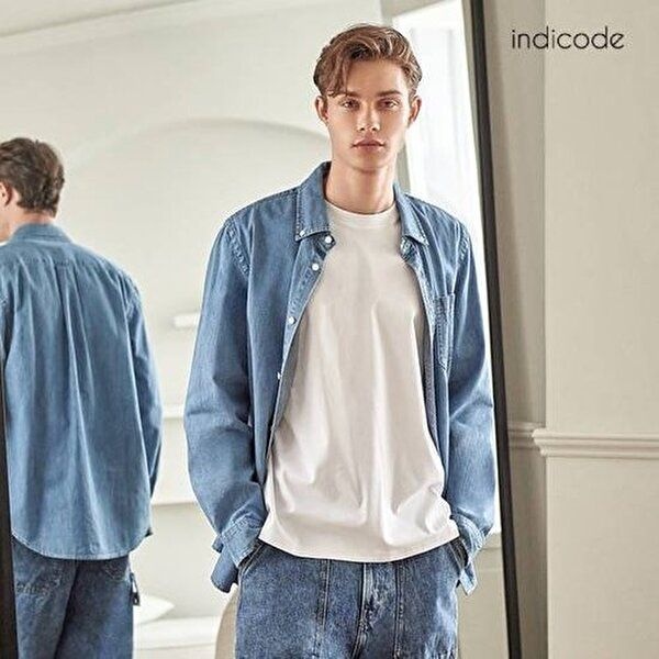 [인디코드](110품절)남성 에센셜 데님셔츠 2종
