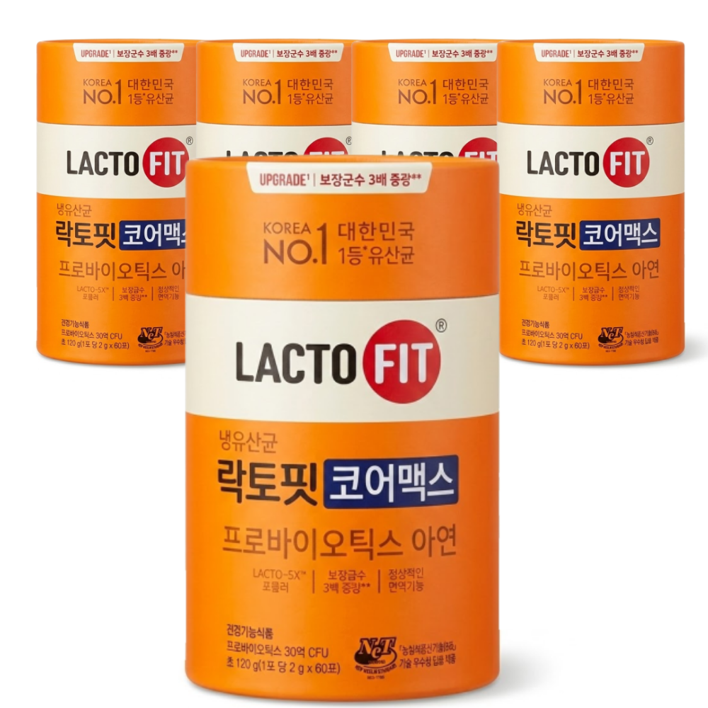 락토핏 코어맥스 생유산균 프로바이오틱스 2g 60포 5개