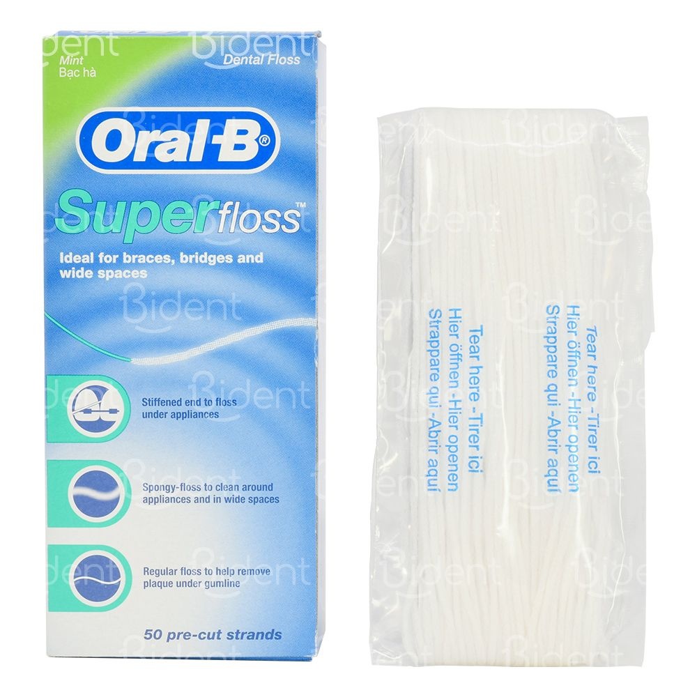 오랄비 잇몸건강 임플란트치실 교정 치실 oralb superfloss 민트향 슈퍼플로스 50개 6팩