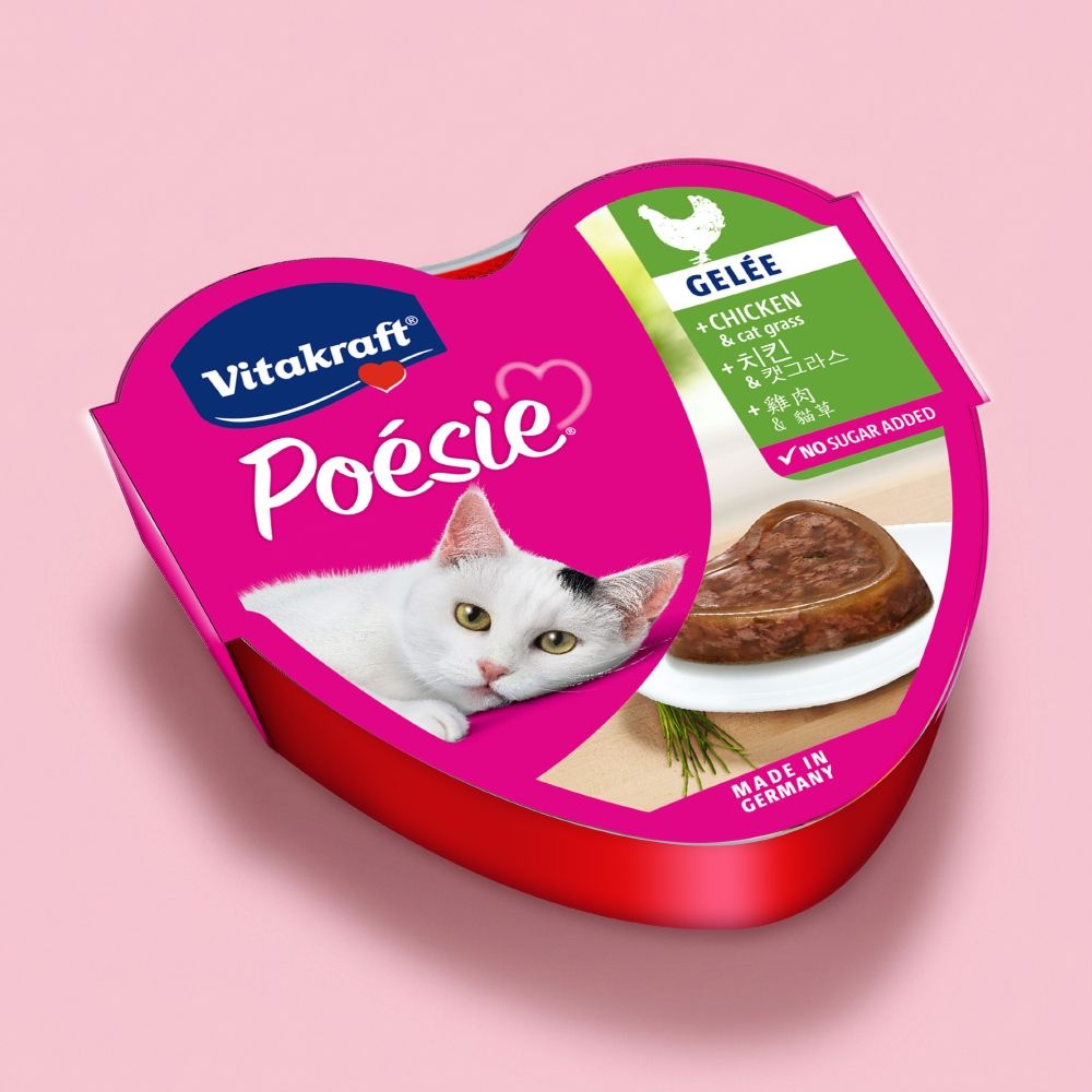 비타크래프트 포에시 하트캔 캣 습식사료 치킨+캣글라스, 85g, 1개