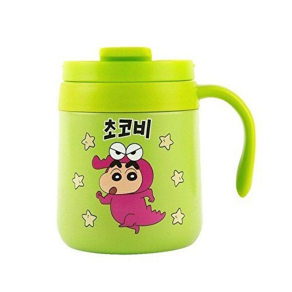 고품질 짱구 핸디 스텐 머그 400ml-초코비 아동식기 대용량텀블러 손잡이텀블러 소풍물병 WFGWT1K