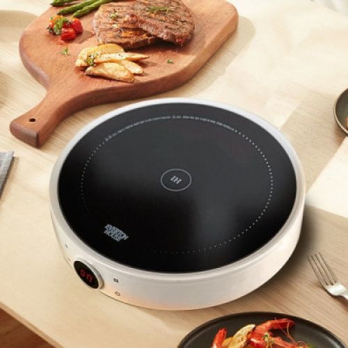 크라이스 원형1구 인덕션 9단계 온도조절 소형 캠핑용 미니 휴대용 1500w 높은화력 라면물2분