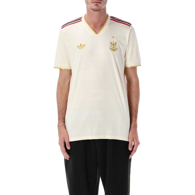 ADIDAS 아디다스 CR 플라멩고 25 서드 브이넥 슬림 티셔츠 JI7303 CREWHT