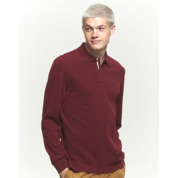 LF [헤지스 남성] [24FW] WHTS4D431R3 반값세일스테디셀러 레드 멜란지 면혼방 긴팔카라티셔츠