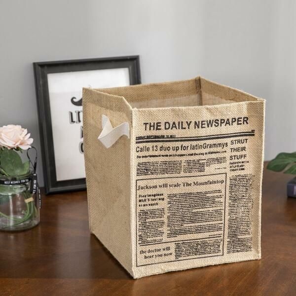 (현대Hmall) 아트박스/에이치플러스몰 린넨 정리 사각 바구니뉴스 페이퍼[WB75974]