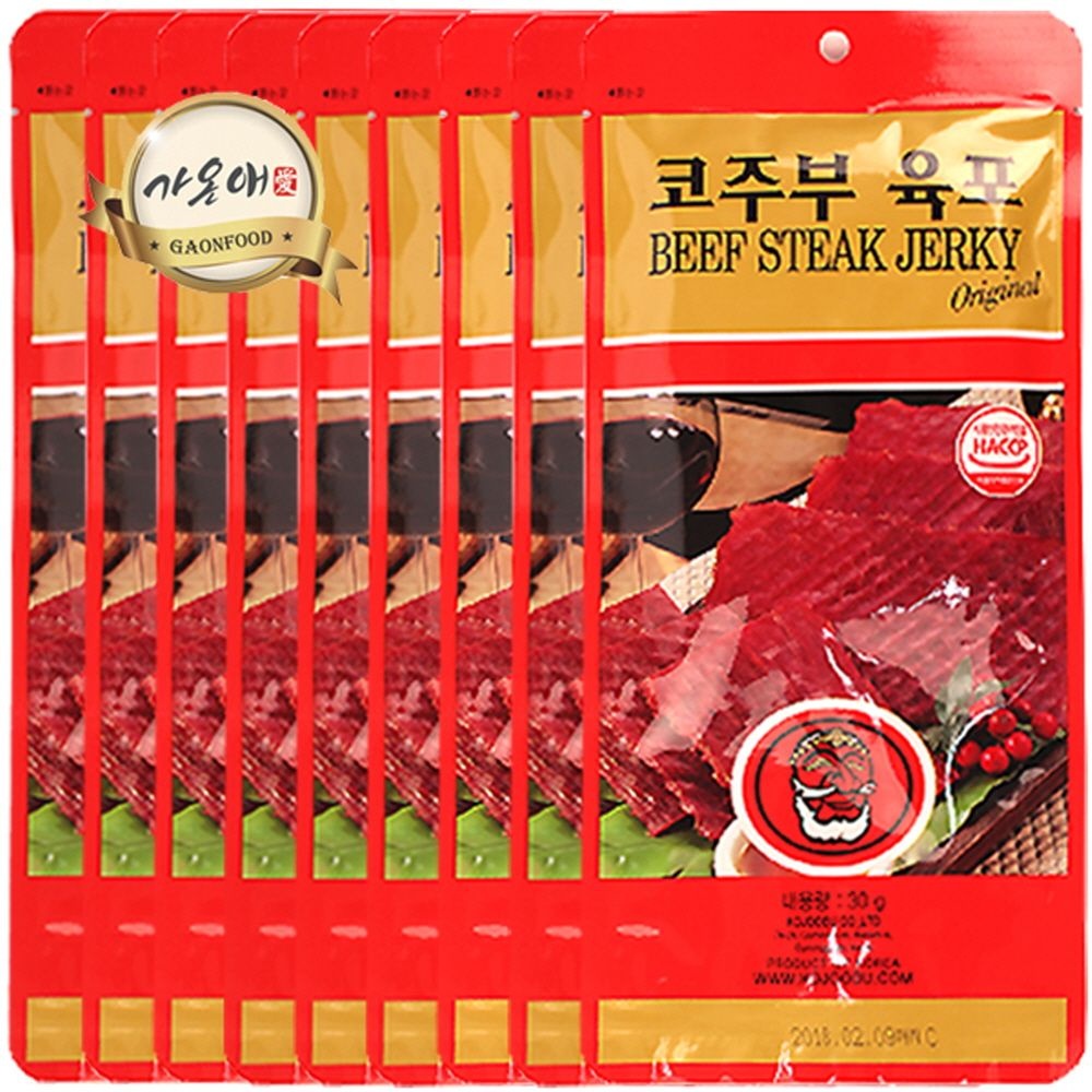 [오늘출발] 가온애 코주부 육포 (27g) x10봉 / 코주부육포 우육포 맛육포 소고기육포 숏다리 조미오징어 맥주안주 마른안주
