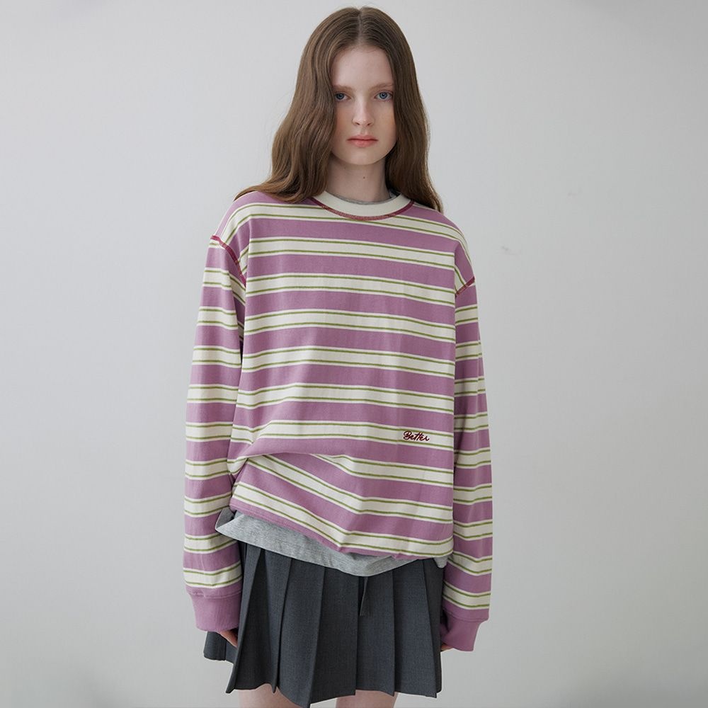 Stripe raglan sleeve MTM [KNSS06TS17]_Purple
