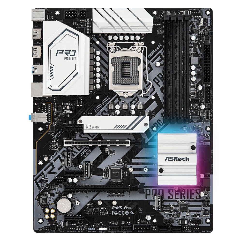 애즈락 ASRock Z590 PRO4 ATX 1200 소켓 10세대 11세대 메인보드 백패널 포함