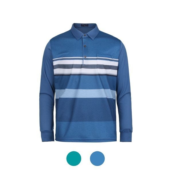 파파브로 [하프클럽]혼합 배색 긴팔 카라티 MB-KAA-DY302_303