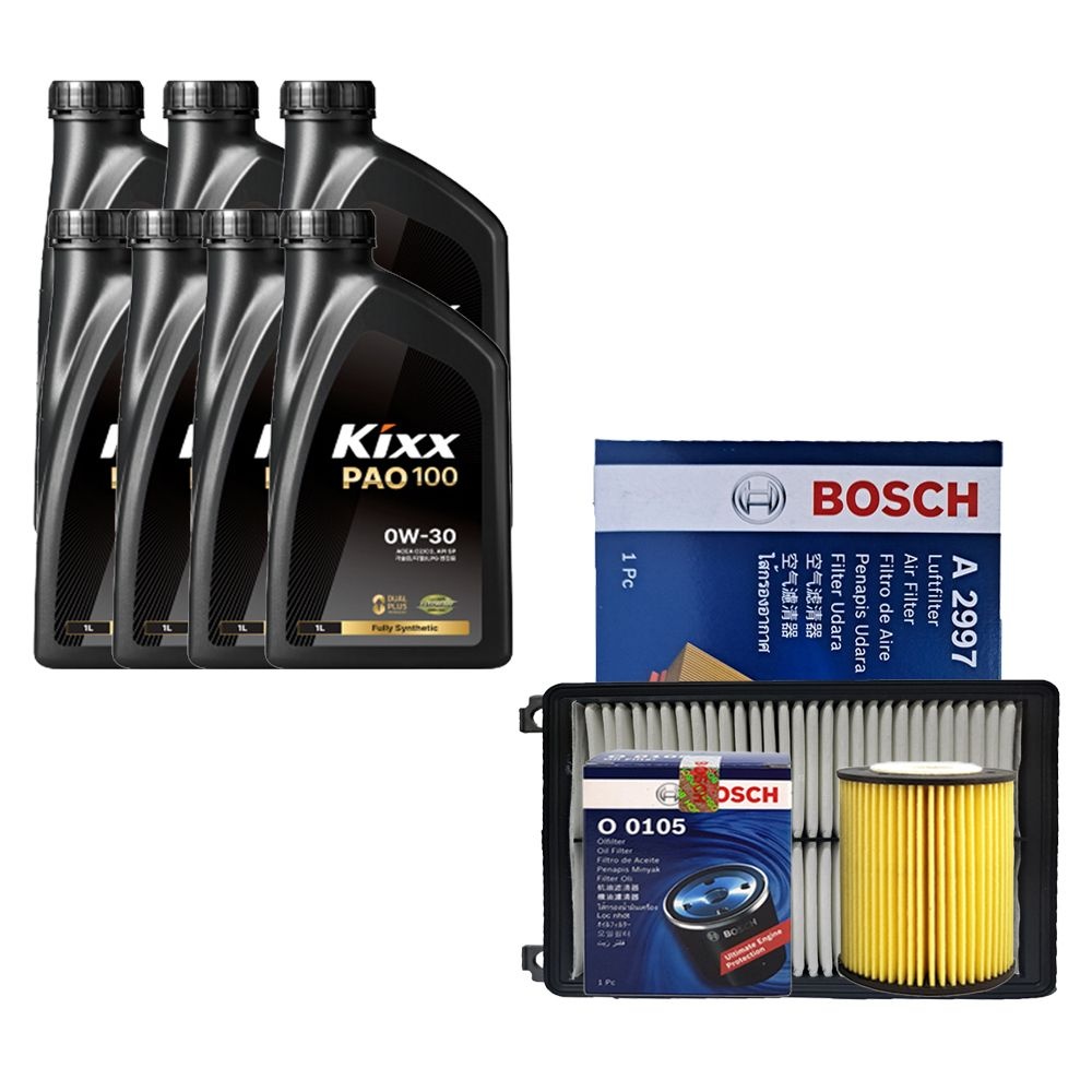 올뉴K7 YG 3.0 가솔린 킥스 PAO100 0W30 7L 엔진오일 보쉬 필터 세트