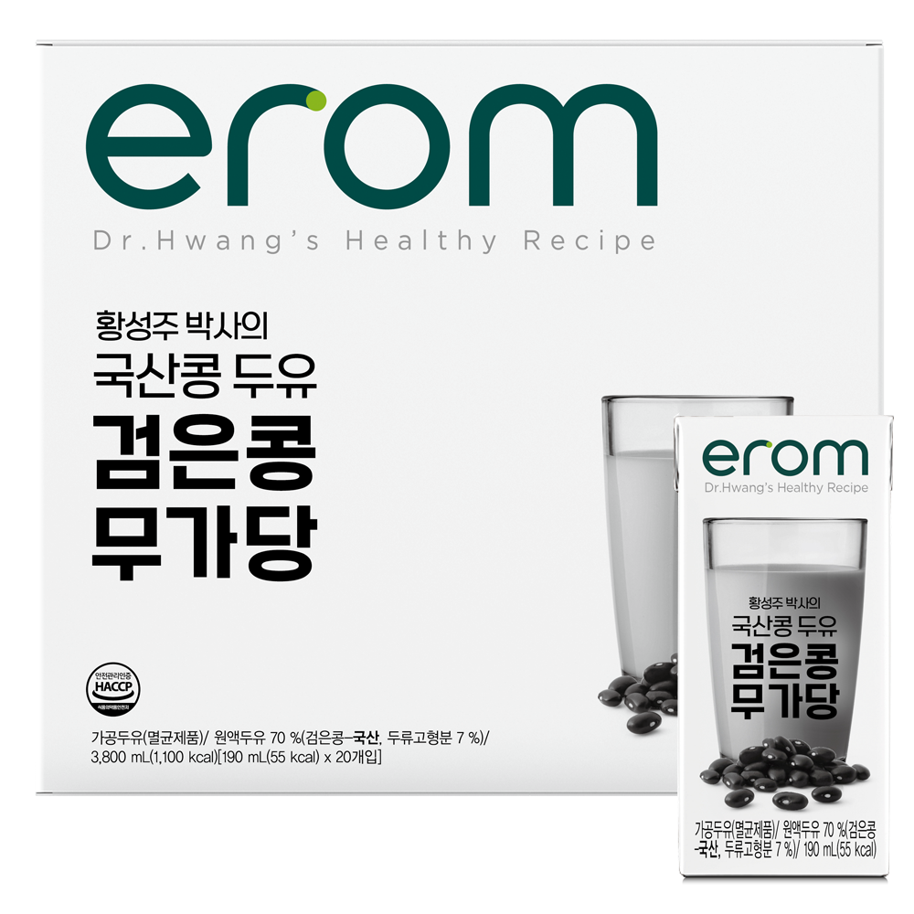 [오늘출발] 이롬 황성주 검은콩 무가당두유 190ml x 80팩
