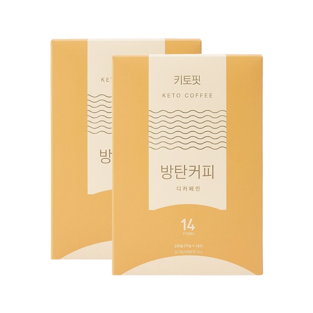 키토핏 방탄커피 디카페인 유기농 공정무역 원두 버터커피, 15g 14개입, 2개