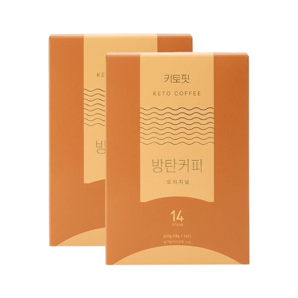 키토핏 방탄커피 오리지널 유기농 공정무역 원두 버터커피, 15g 14개입, 2개