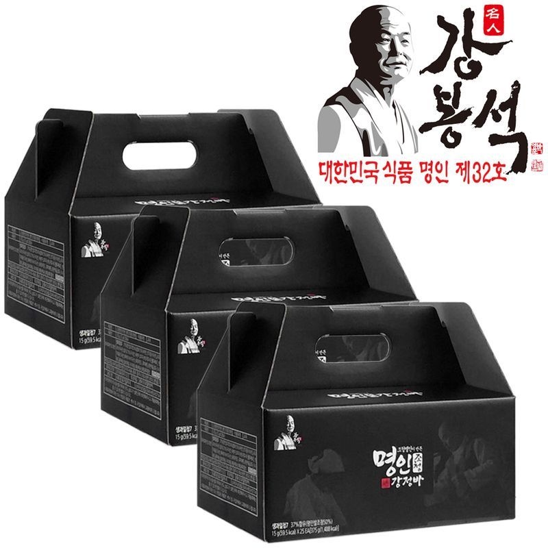 강봉석조청 두레촌 강봉석조청 강정바 3박스(총15gx75개)/에너지바 한과 강정 견과류바 영양바 명절선물세트