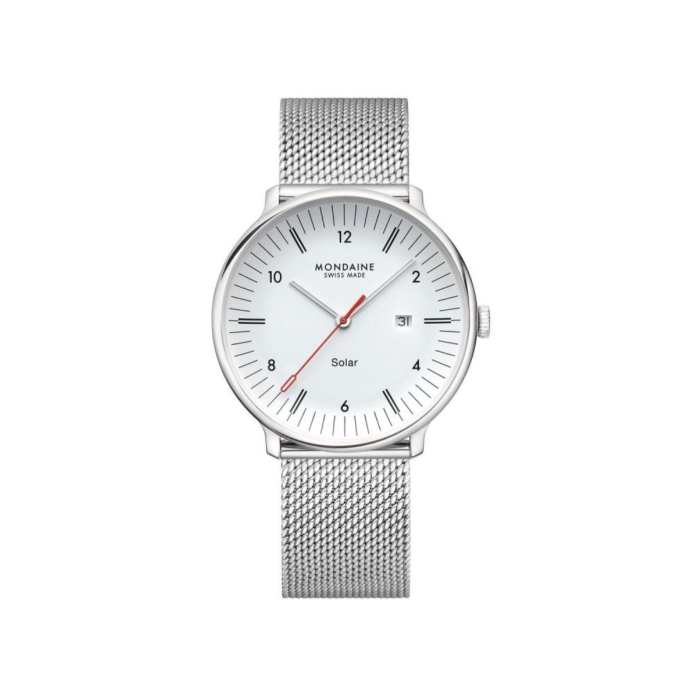 [해외] 몬데인 Mondaine 유니섹스 손목시계 도피오 솔라 메쉬 41mm MLE.41910.SM