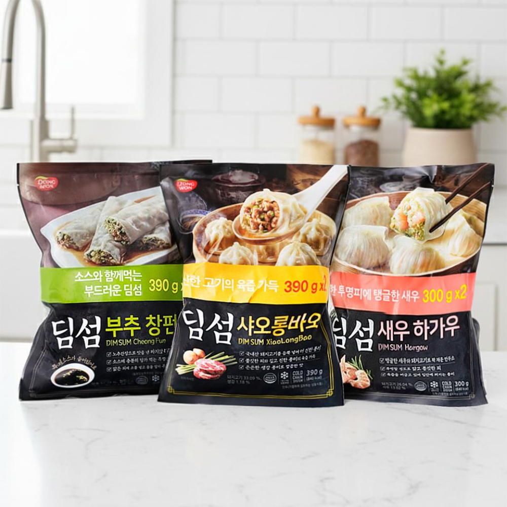 딤섬 3종  (새우하가우2, 부추창펀2, 샤오롱바오2)