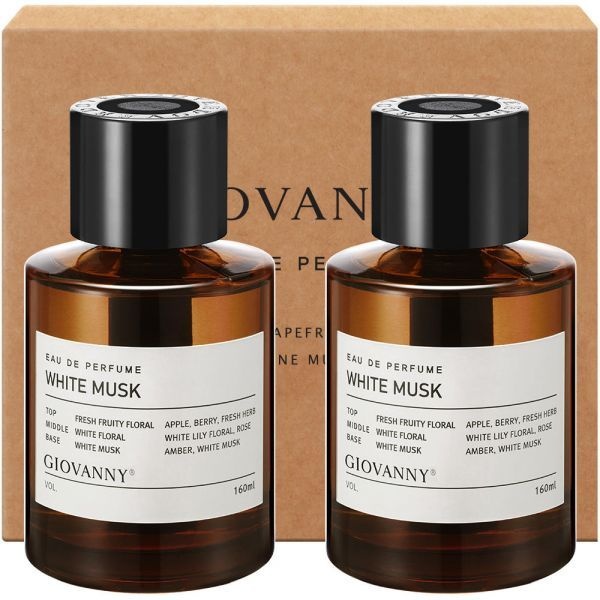지오바니 루이 차량용 방향제 디퓨저 160ml 2구 세트, 화이트머스크