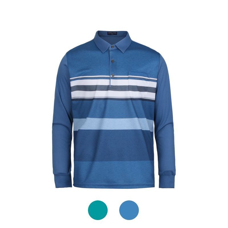 파파브로 [파파브로] 혼합 배색 긴팔 카라티 MB-KAA-DY302_303