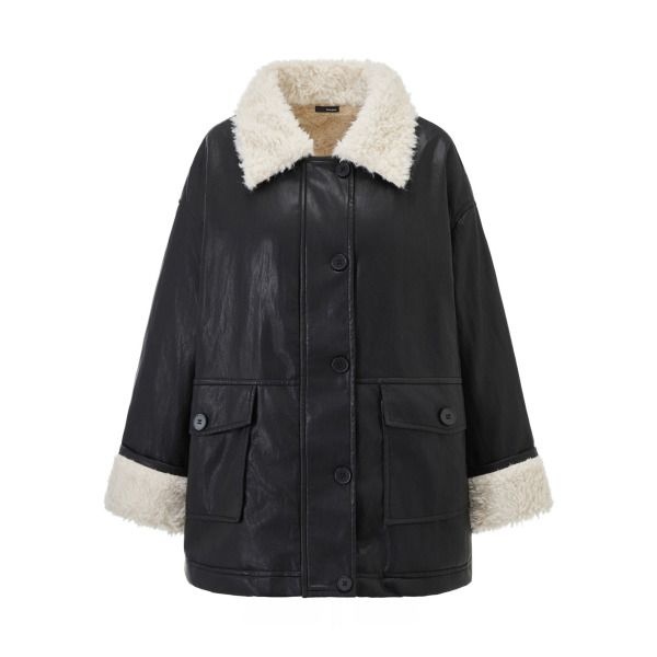 보니스팍스 [보니스팍스] 시어링 퍼 집업 레더 자켓 (XP4JK018L0)