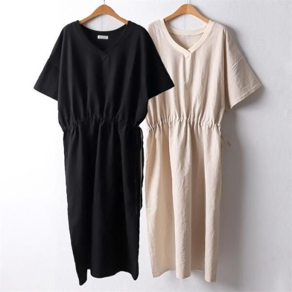 [강물처럼] 위쉬몰 RA 밴딩브이넥쿨마원피스(D938H206) 빅사이즈 (8704254A)