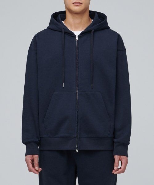 무신사 스탠다드 스탠다드 헤비웨이트 오버사이즈 후디드 스웨트 집업 네이비 1682909