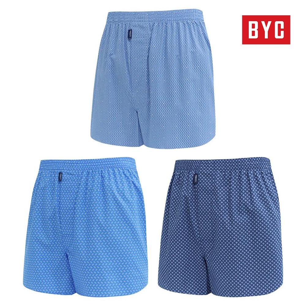BYC 남성 순면 쿨 트렁크 3종 세트 박서 사각팬티 비와이씨