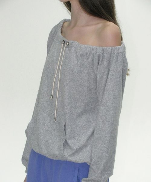 (국내매장정품) 파르티멘토 우먼 PARTIMENTO WOMEN 테리 드로스트링 오프숄더 탑_멜란지 PW-2559ML 248861