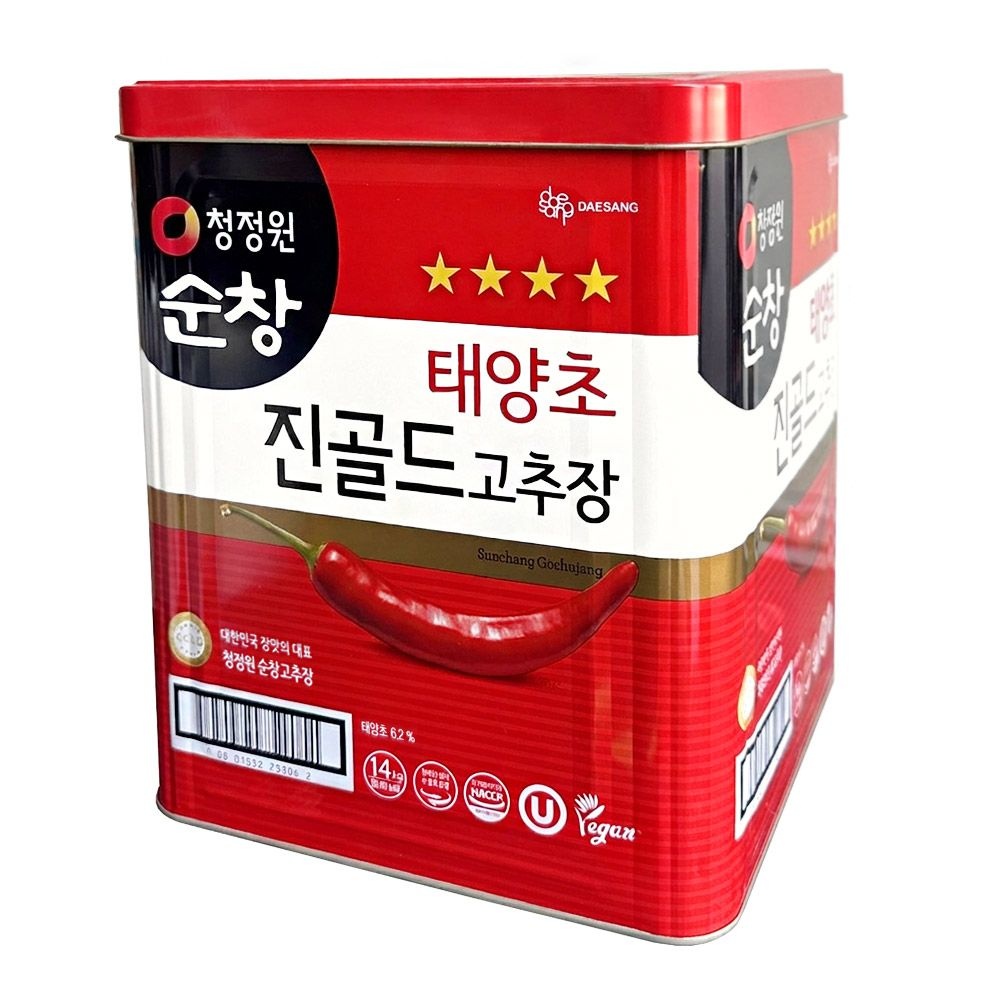 [오늘출발] 청정원 순창 진골드 태양초 고추장 14kg 업소용 대용량 식자재 캔 말통