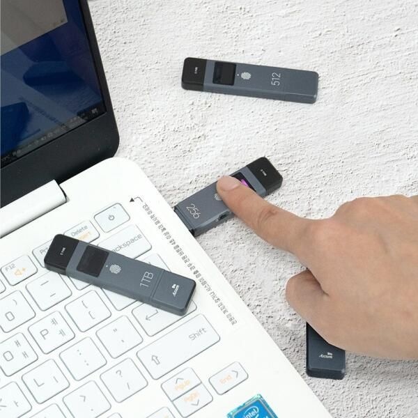 엑센 아트박스/비엔에이치 [엑센] 지문인식 보안 OTG USB PSSD 128G