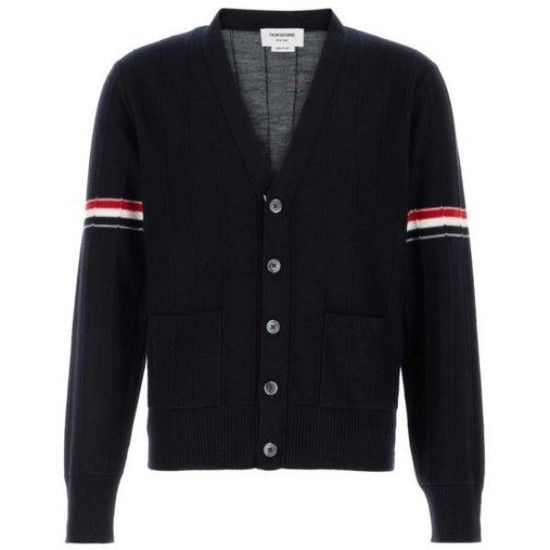 MUST IT_THOM BROWNE 26SS 울 릴렉스 브이넥 암 밴드 가디건 (MKC519A Y1002 415)