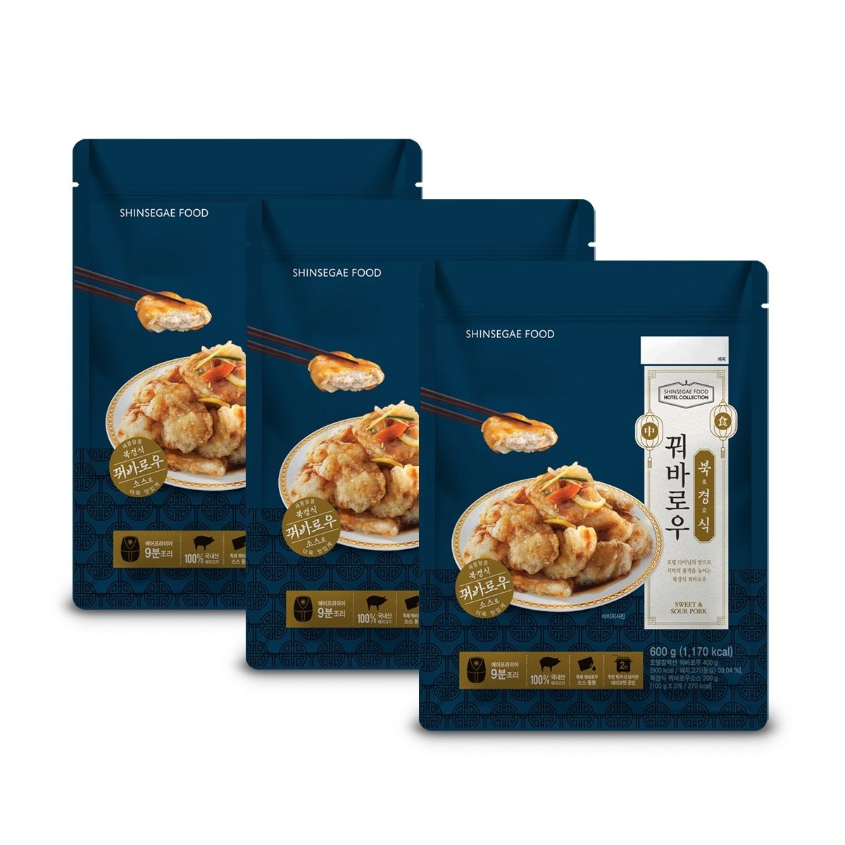 [롯데백화점] 신세계푸드 호텔컬렉션 북경식 꿔바로우 600g (원육 400g + 소스 100g*2) x 3팩 LE1217209830