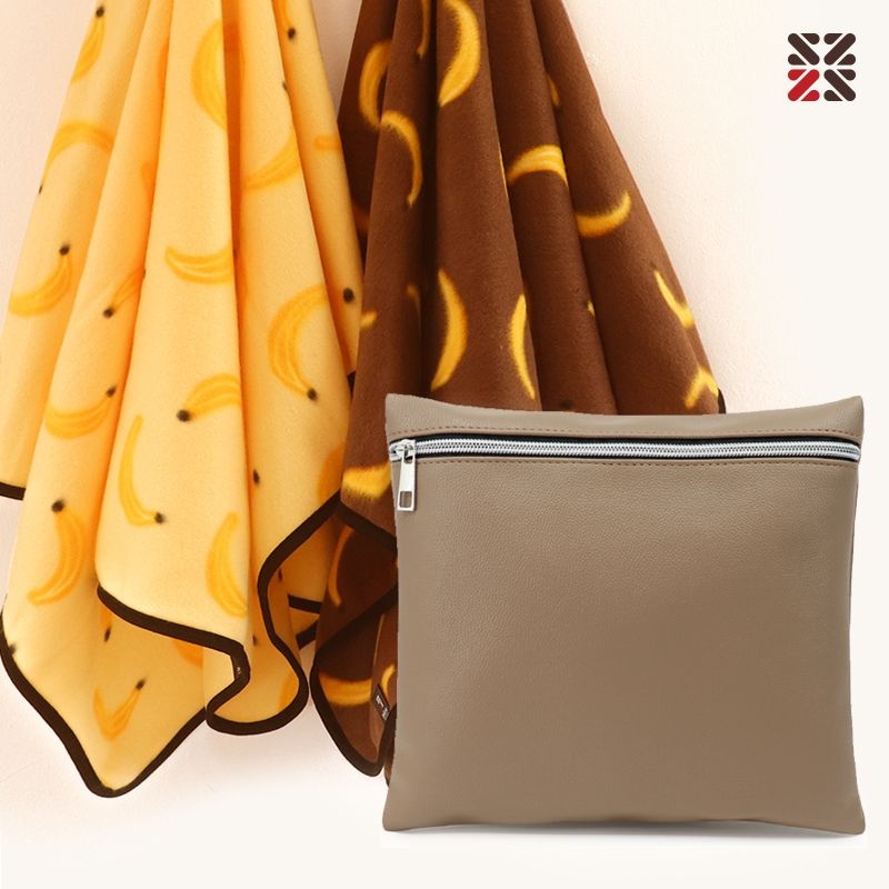 사무실무릎담요 실용적인선물 환절기 포근한 보온아이템 판촉물제작업체 바나나 미니클러치쿠션담요