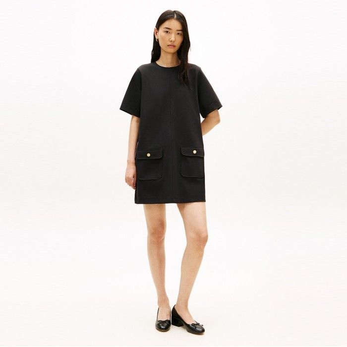 [공식][정상가:279,000원] 골드 버튼 시프트 미니 드레스 T22G1TDR062WT1BDS