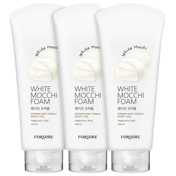 포슈어 모찌 클렌징폼 화이트 모찌 폼 대용량 220ml 3개 건성 수부지 피부