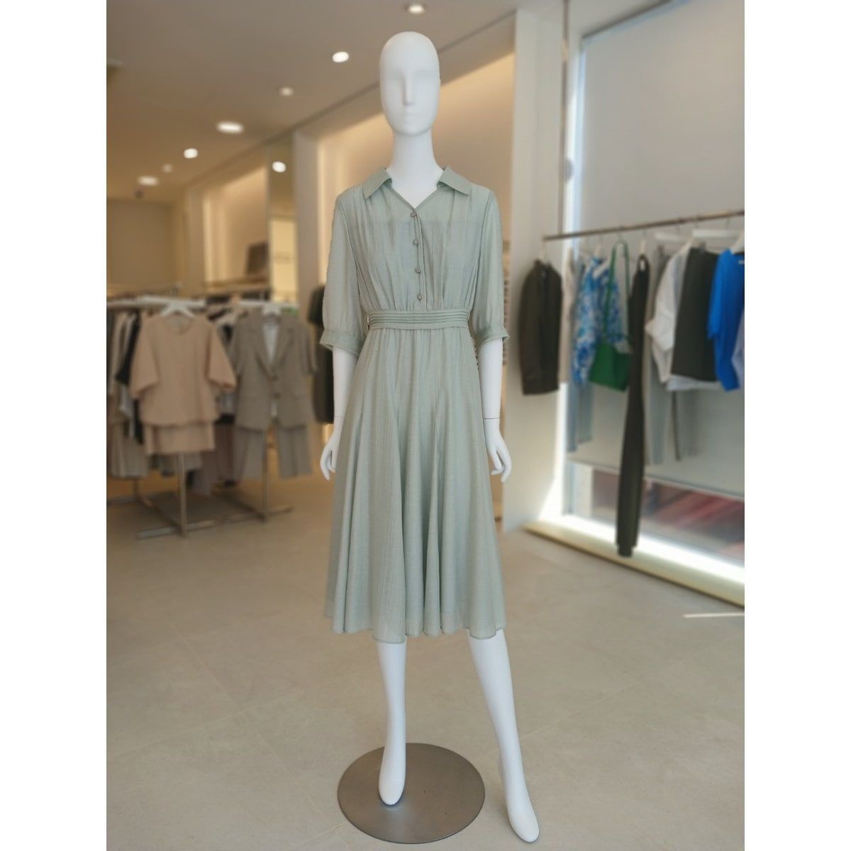 더아이잗 여주 더 아이잗 여성 시어서커 핀턱 플레어 원피스 IP5A0OP131 462020