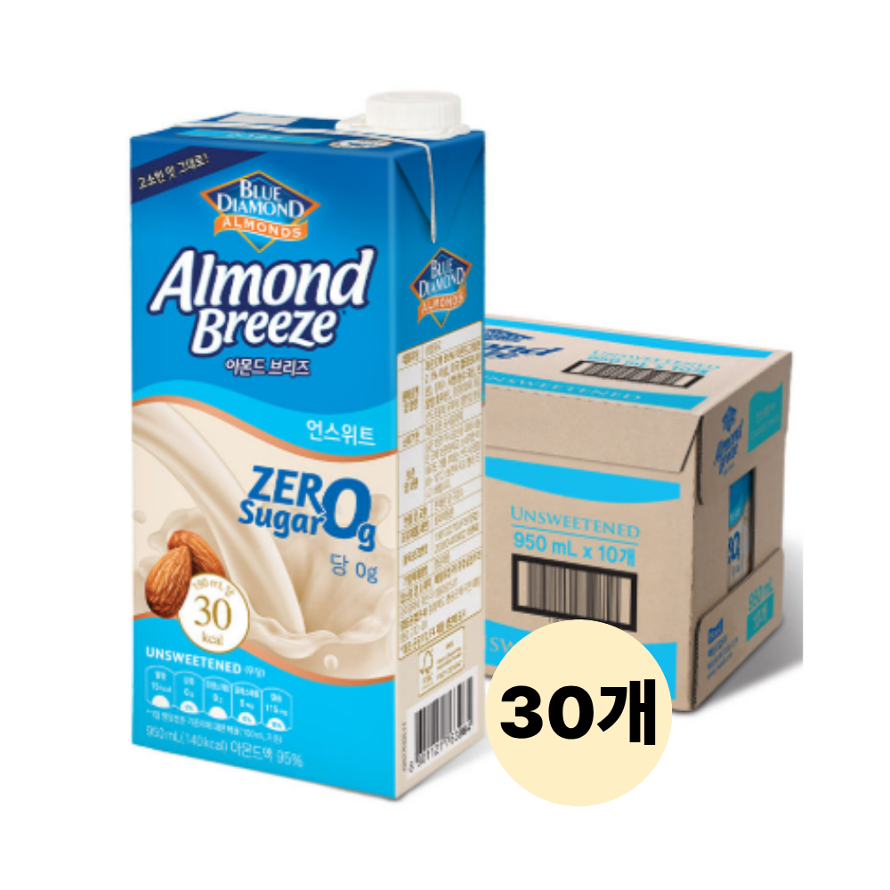 아몬드브리즈 언스위트 제로슈거 950ml 30팩