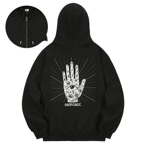 KAN6312 KHZB0189 호루스눈기모 후드 집업 블랙