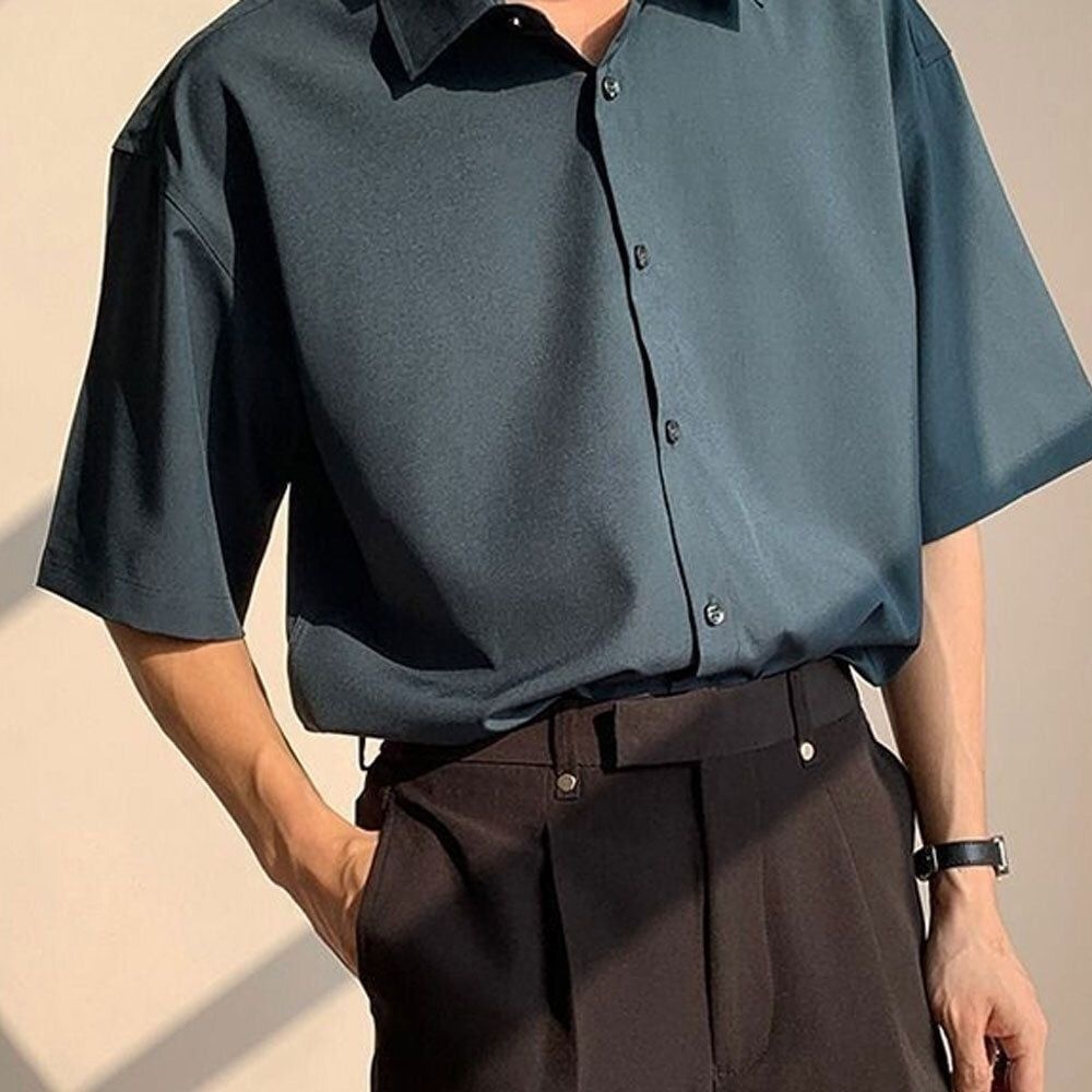 데일리 ㄴ마성 여름 멋쟁이 오버핏 쿨 반팔 셔츠