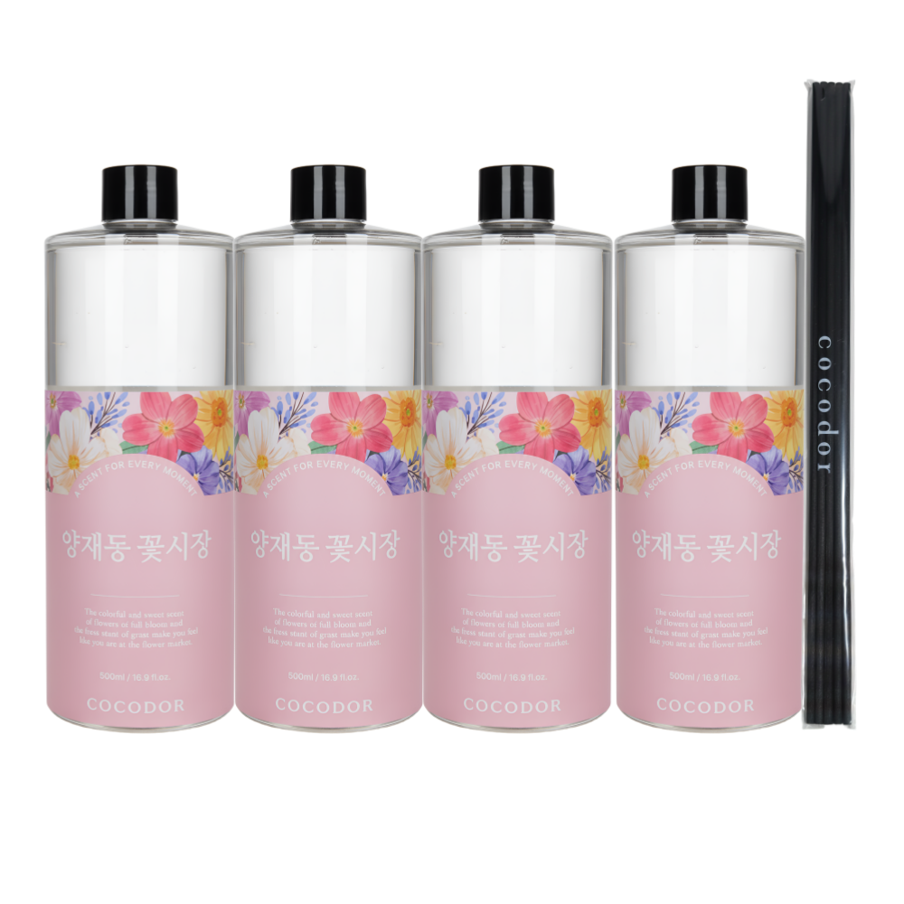 코코도르 디퓨저 대용량 실내방향제 리필액 500ml 4개 양재동꽃시장