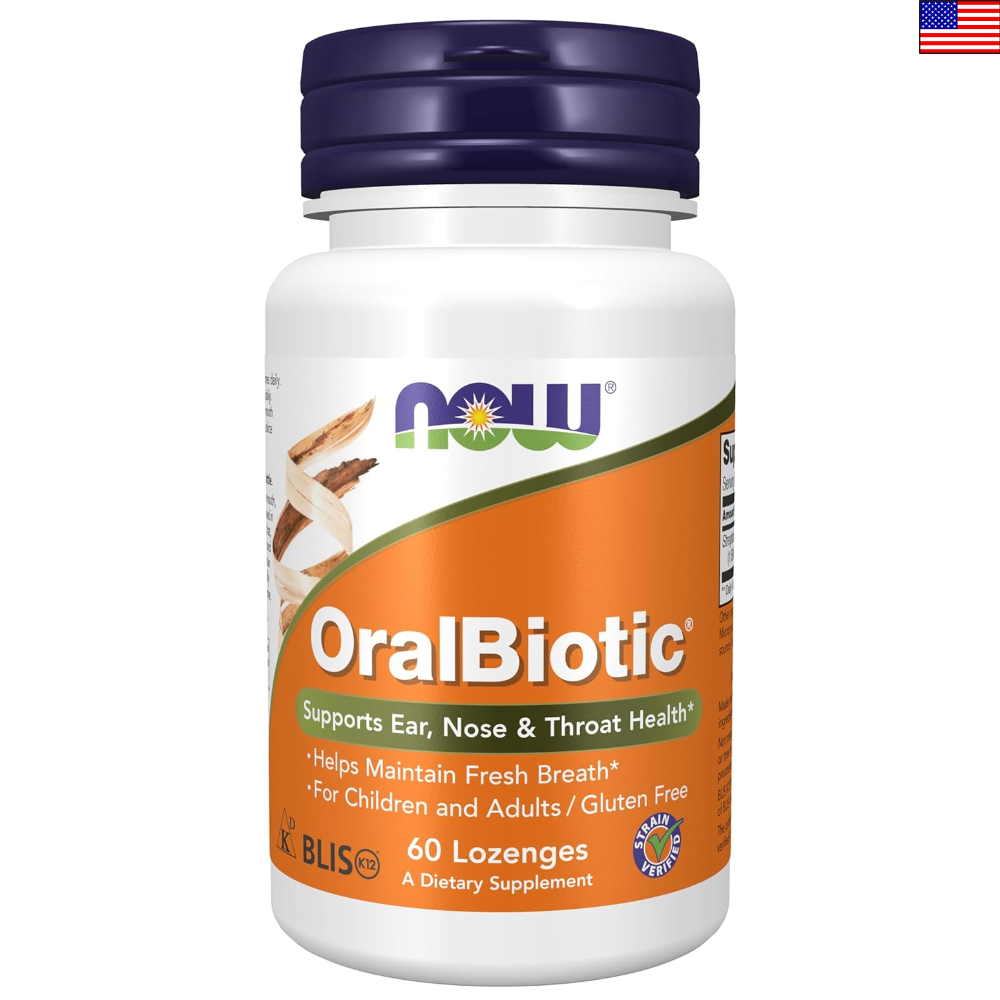 [해외] 나우푸드 OralBiotic 오랄 바이오틱 사탕 정제 60정 1개 BLIS K12