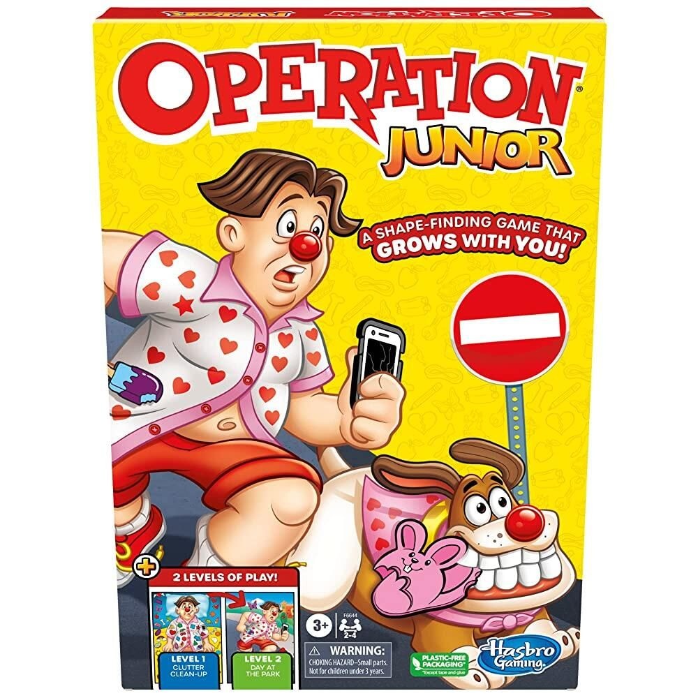 Hasbro Gaming Hasbro Gaming Operation Junior 보드 게임 | 어린 아이들을 위한 작전 만 3세 이상 2~4인용 유치원 미취학 아동을 재미있는