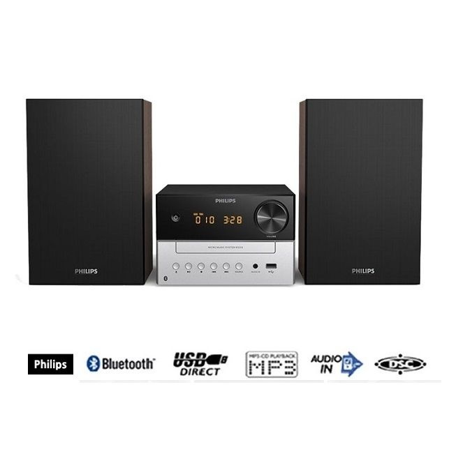 필립스 오디오 TAM3205M2 고출력 사운드 무선 블루투스 CD플레이어 USB 라디오 리모컨