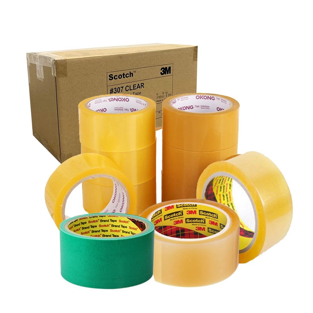 3M 오공 박스 테이프 포장 이사 택배 OPP 라바 황색 투명 칼라 청면 1박스 372KS