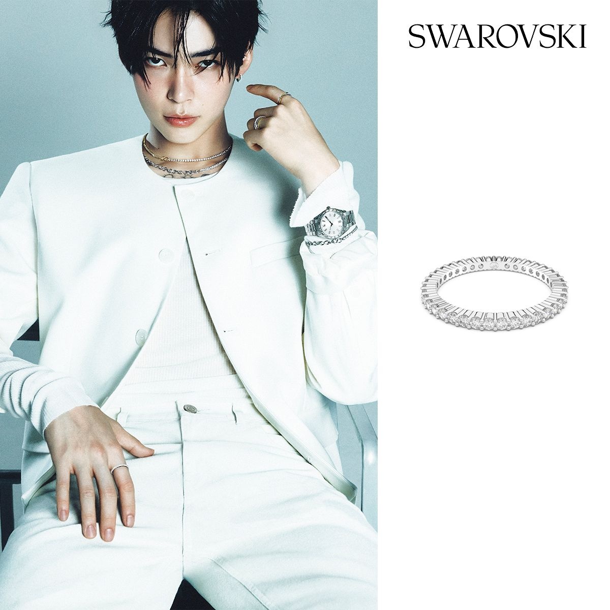 [스와로브스키][본사정품] Matrix Vittore 로듐 반지55 5655705 : 롯데ON