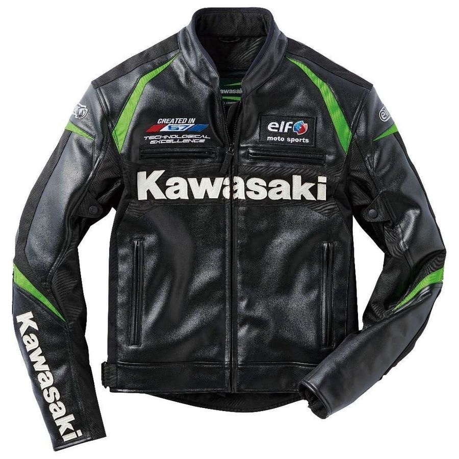 가와사키 [해외] 가와사키 Kawasaki  x elf 에보르치오네 PU 라이더 자켓 J8008