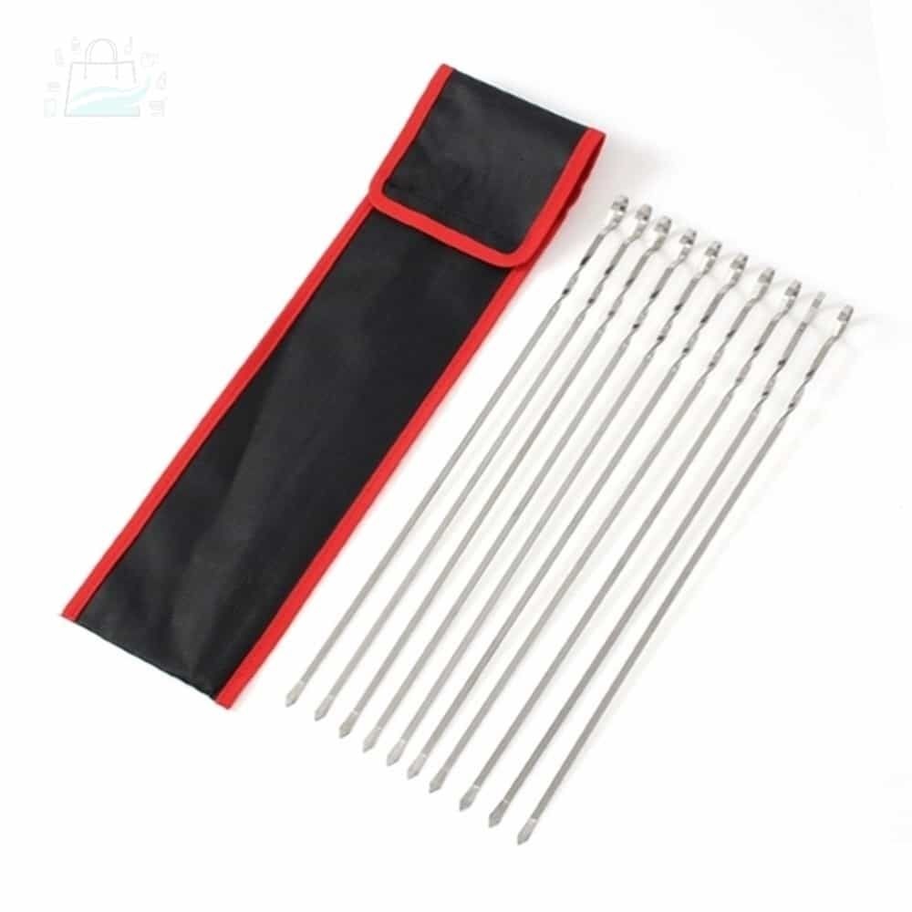 GSTORE 바베큐꼬치 양꼬치꼬챙이 스텐꼬챙이 염통꼬치 바비큐 꼬치 10P세트 캠핑용