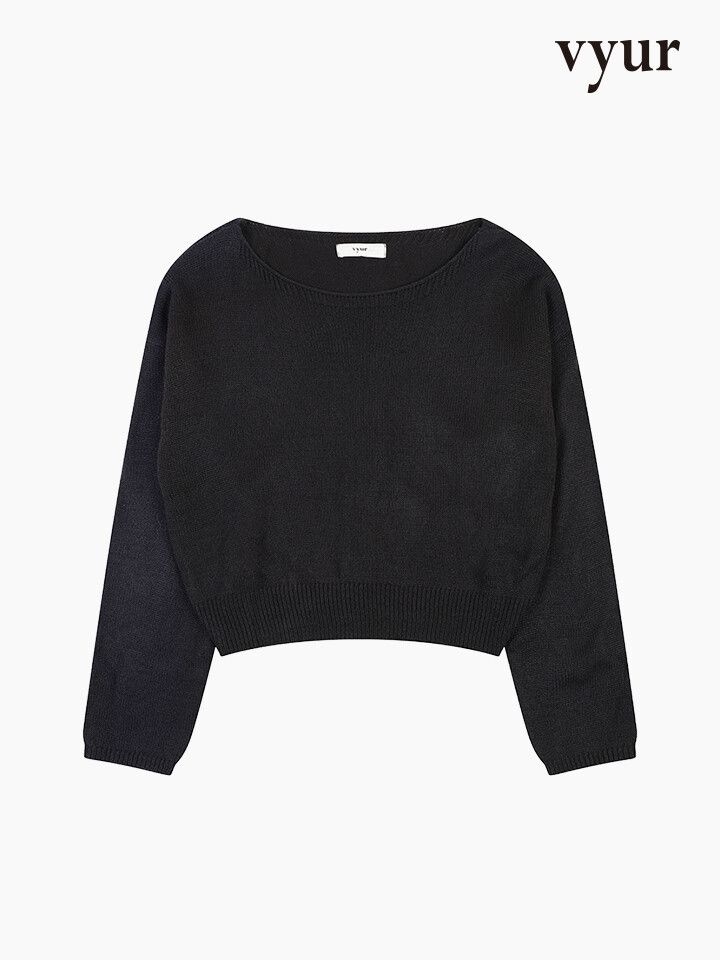 [패션플러스][뷰어][vyur] 보트넥 크롭 니트 (ZSKPN218)