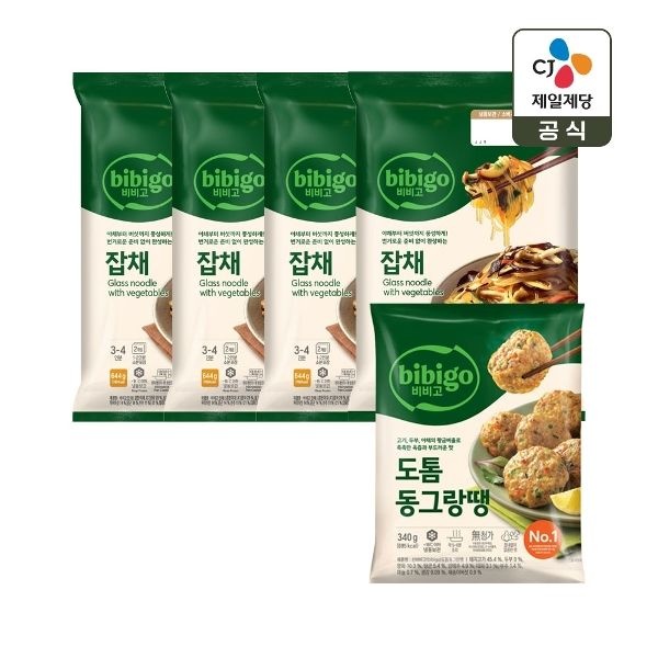 비비고 잔칫집모둠잡채 644g x4개+도톰 동그랑땡 340g x1개