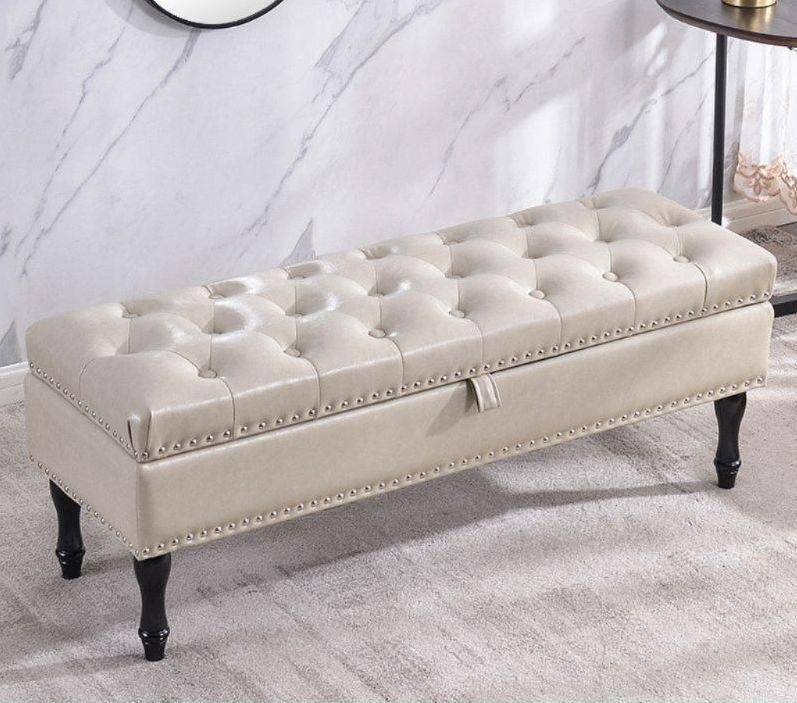 [해외] 수납벤치 소파 의자 인조가죽 고급 침대 현관 매장