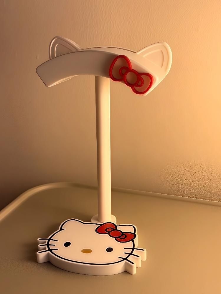 [해외] 헬로키티 헤드셋거치대 스탠드 데스크탑 장식품 귀여운 게이밍 해드셋 헤드폰 해드폰 걸이